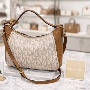 Michael Kors Tan and Cream Shoulder Bag
